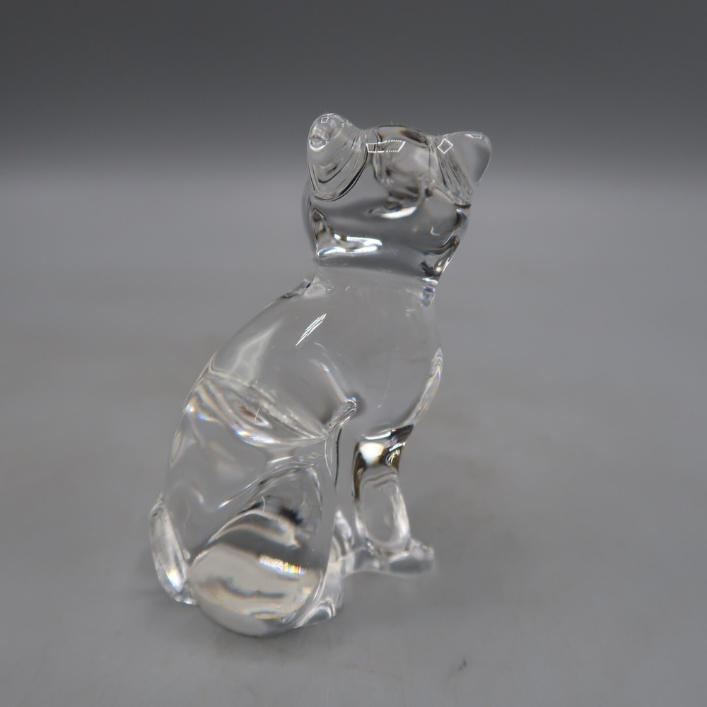 Vintage Lenox Small Crystal Cat Figurine Sitting 2 inch tall - Picture 4 of 5